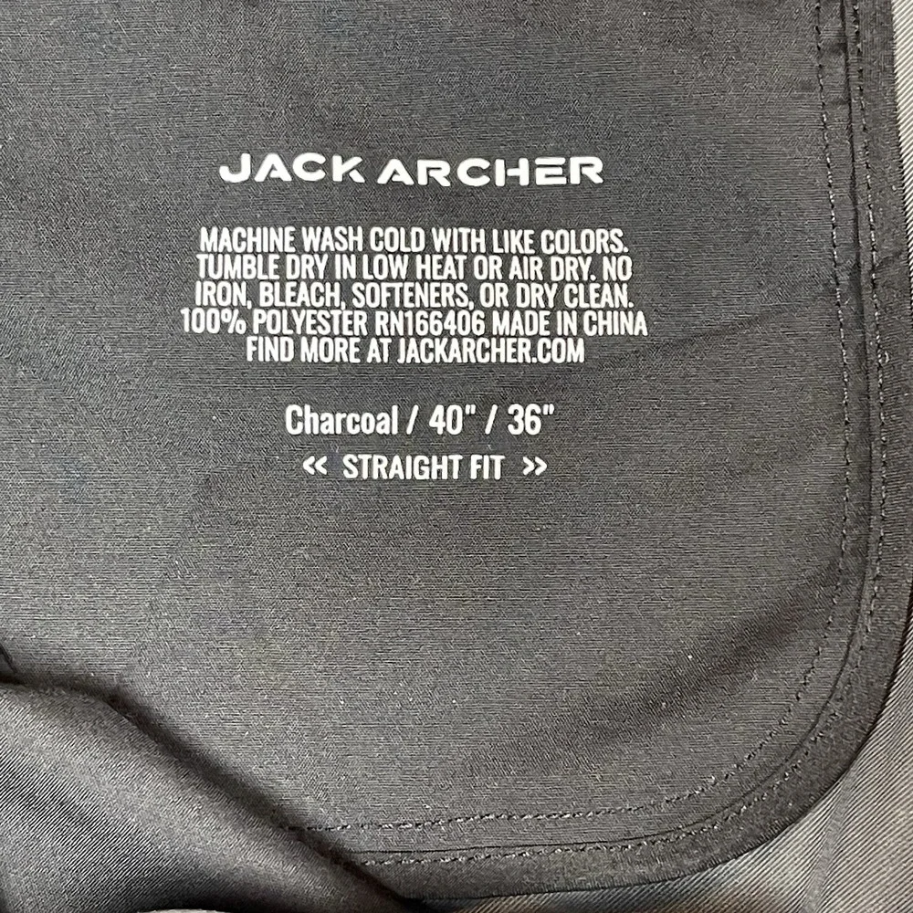 Jack Archer Jetsetter Straight Fit Tech Pants Mens‎ 40x36 Charcoal Performance